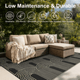 thumbnail image 5 of LUOVEN Reversible 6x9 Outdoor Waterproof Rug Plastic Straw Patio Carpet for RV, Camping, Beach, Deck, Porch, Black, 5 of 6
