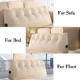 thumbnail image 5 of Eurhowing Queen Wedge Pillow for Bed, Triangular Headboard Pillow with 2 Roll Pillows, Reading Pillows Backrest Wedge Pillow (Beige, 60”x20”x8”), 5 of 11
