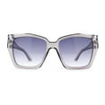thumbnail image 2 of Womens Thick Bevel Geometric Cut Plastic Butterfly Sunglasses Slate Smoke, 2 of 4