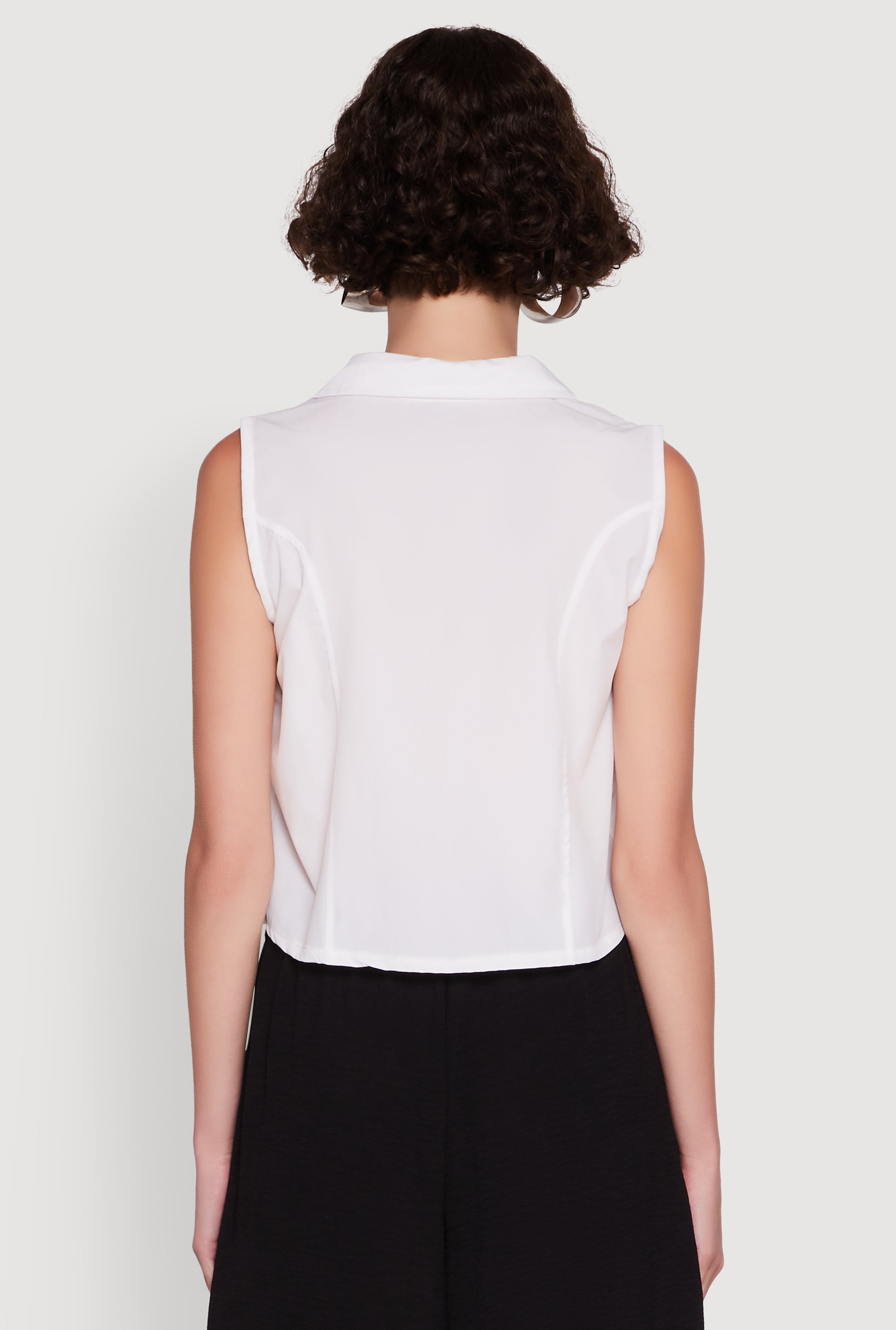 Womens Trendy Button Front Cropped Blazer Vest - image 5