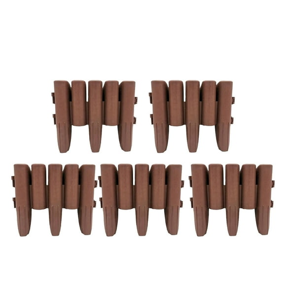 Garden Edging Border 5Pcs Plastic Edgings Garden Picket Fence - Grass Flowerbeds Plant Borders - Decorative Scenery Road Panels - Weather Proof Plastic Garden Fence Garden Fence Border