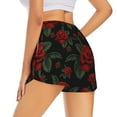 thumbnail image 3 of Disketp Roses Print Women's Shorts Workout Shorts for Athletic Gym Running Shorts with Phone Pockets XX-Large, 3 of 8