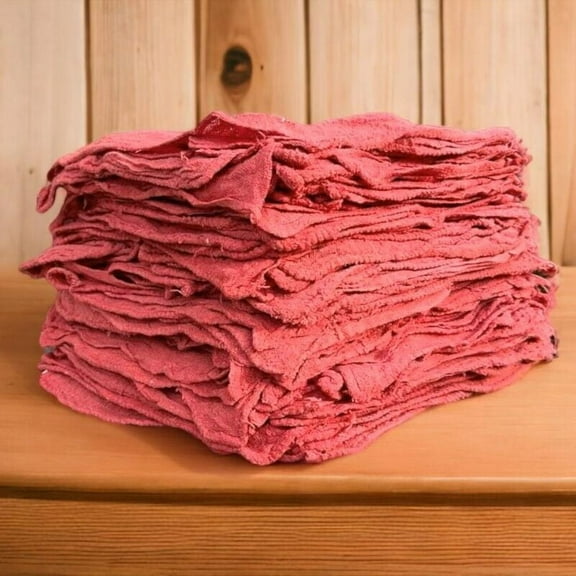 100 Pcs Red Shop Towels Jumbo 15x15 Cleaning Rags, A-Grade & Free Shipping