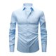 thumbnail image 2 of pstuiky Camisas casuales de manga larga para hombre, Camisa informal de color liso con botones, manga larga, cuello vuelto, transpirable y elástica para hombre Tops casuales para hombres xxxl, 2 of 5