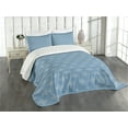 thumbnail image 3 of Ambesonne Geometric Quilted Bedspread Set 3 Pcs, Medieval Pattern, King Size, Slate Blue Cream, 3 of 5