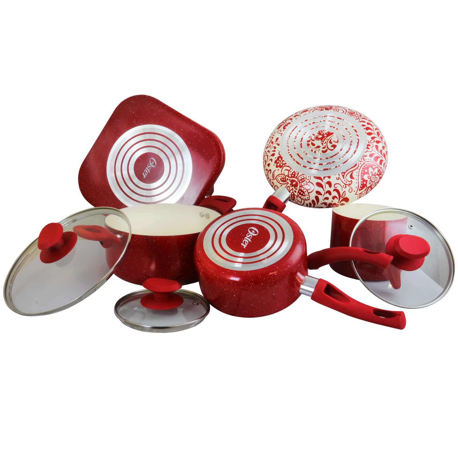 San Jacinto 9 Piece Aluminum Cookware Set In Red Speckle : Target