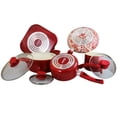 thumbnail image 2 of Oster Cocina San Jacinto 9-Piece Aluminum Cookware Set in Red Speckle, 2 of 4