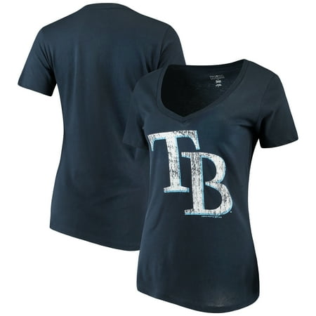 - Women's 5th & Ocean by New Era Navy Tampa Bay Rays V-Neck Team T-Shirt
