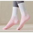 thumbnail image 2 of 2 Pairs Yoga Socks with Grips for Women Non Slip Striped Women's Long Socks for for Pilates, Pure Barre, Ballet, Dance, Barefoot Workout, 2 of 7