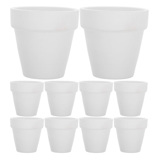 20 macetas pequeñas de terracota blanca de cerámica, para cactus, suculentas, con agujero (blancas)