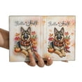 thumbnail image 3 of Hello Fall German Shepherd Scarf Welcome Autumn with Leaves Pumpkins Travel Passport Wallet Alsatian Dog Lover Gifts PU Leather Passport Holder Cover - 00011, 3 of 5
