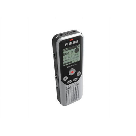 Philips - VoiceTracer Digital Voice Recorder 8GB DVT1250 - Dark Silver & Black