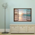 thumbnail image 2 of IDEA4WALL Fake Brown Window Beach Peel and Stick Wallpaper Removable Wall Mural Sticker Decal, 2 of 4