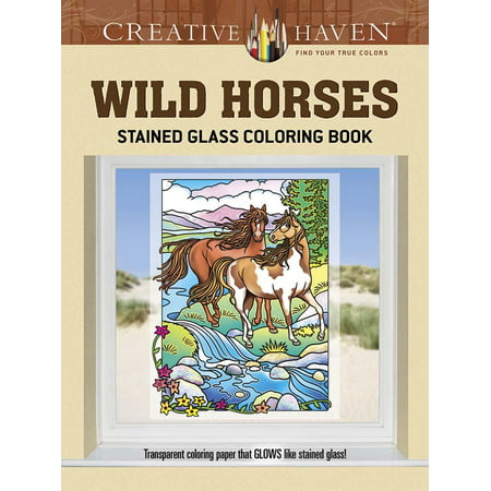 Creative Haven Coloring Books: Creative Haven Wild Horses Stained Glass Coloring Book (Paperback)