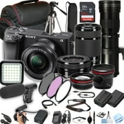 Sony a6400 Mirrorless Digital Camera with 16-50mm, 55-210mm and 420-800mm Lenses, 64GB SD Card, New