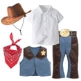 thumbnail image 3 of Xmyrz Toddler Boy Outfits Set Pants Set Western Cowboy Role Play Short Sleeve Comfort Performance Clothes Sets Clothing Suits, 3 of 5