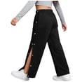 thumbnail image 3 of Haitryli Kids Boys Girls Joggers Athletic Trousers Tear Away Pants Adaptive Clothes Side Full Open Sweatpants Black 8, 3 of 7