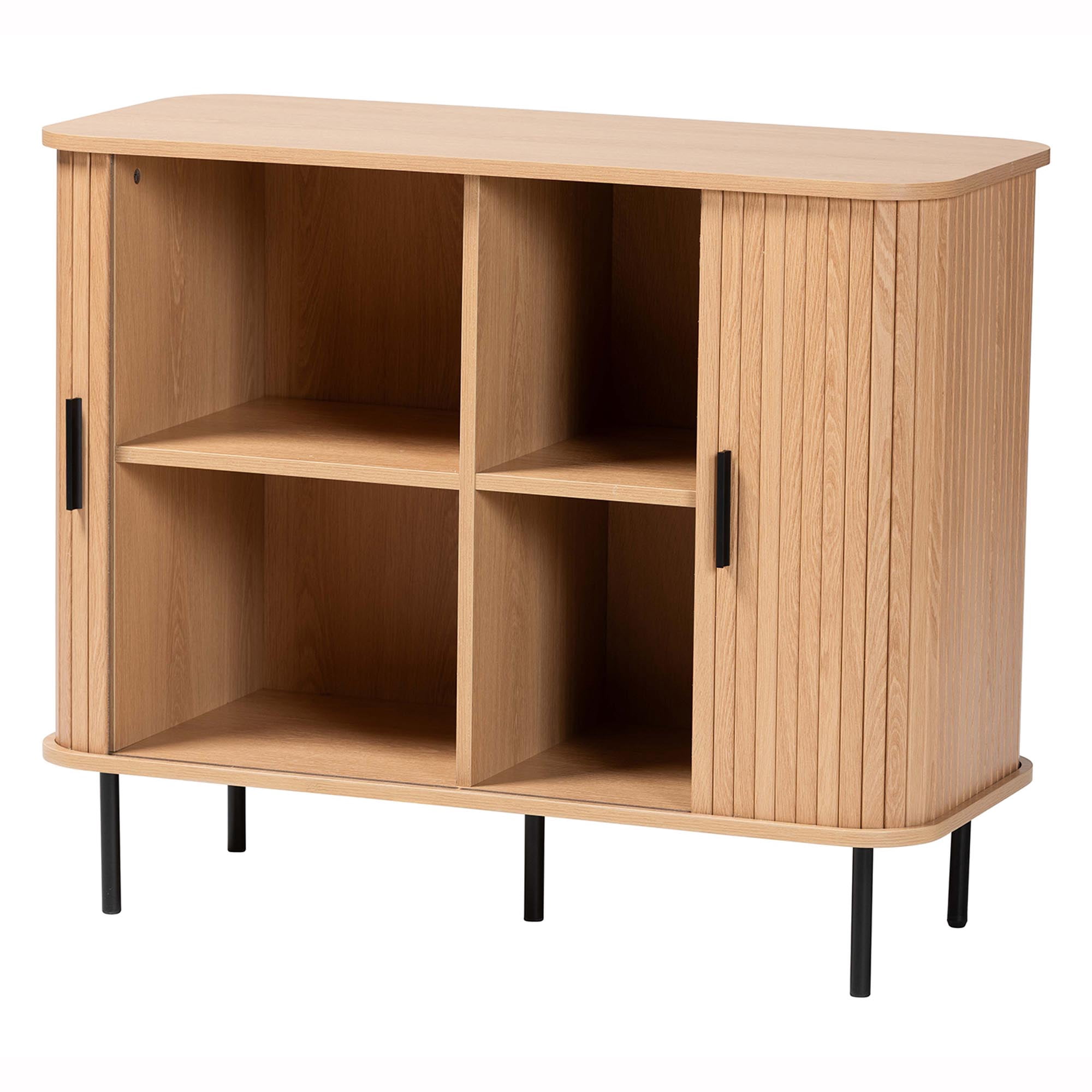 Baxton Studio Lucia Mid-Century Storage Cabinet, 35", Light Oak