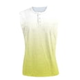thumbnail image 6 of Sleeveless Shirts for Men, Men's Retro Stand Collar Casual Pocket Solid Color Sleeveless Henley Shirt Yellow L, 6 of 6