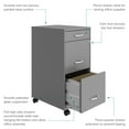 thumbnail image 3 of Space Solutions 18" Deep 3 Drawer Mobile Letter Width Vertical File Cabinet, Silver, 3 of 13