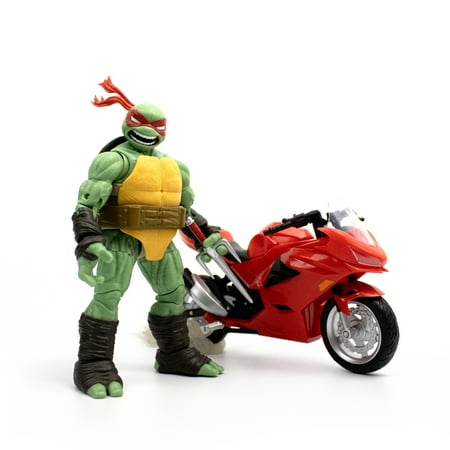 Teenage Mutant Ninja Turtles: VEHICLE Wave 1 Raphael Ninja with Red Motorcycle, Figurines & Knick-knacks