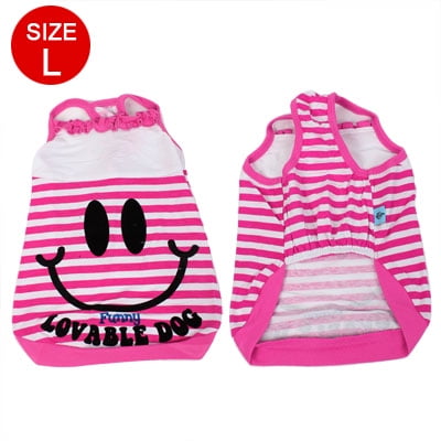 Summer Passionate Letter Smile Face Printed Pet Puppy Dog Clothes Dog Apparel Tank Top Size M