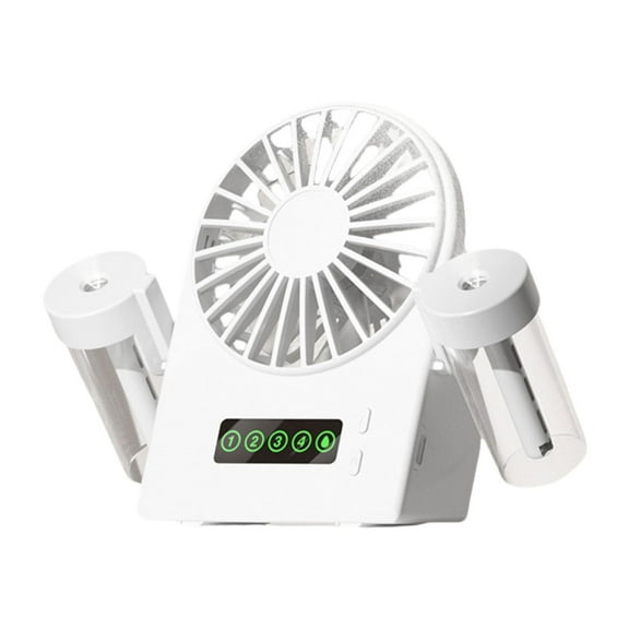 deevoka Portable Misting Fan Personal Small Cooling Fan Digital Display Screen with Water Tank Low Noise Table Fan for Travel Bedroom White
