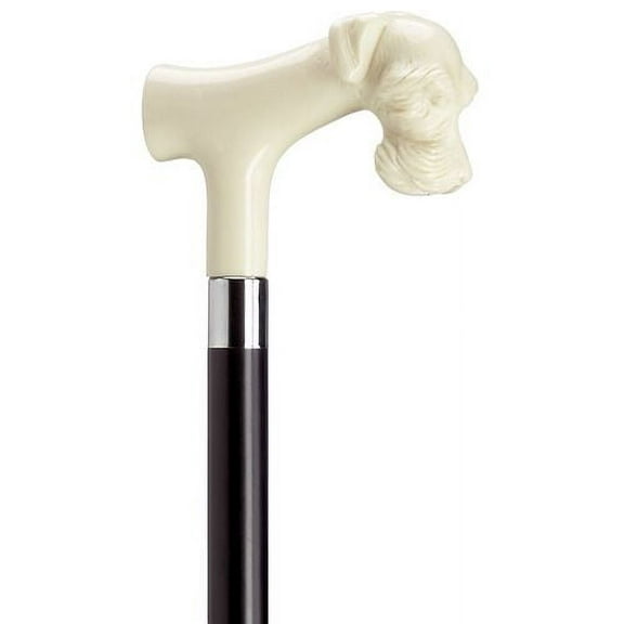 Walking Cane Schnauzer Head Derby Handle Black Maple Cane With Ivory Color Handle