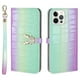 thumbnail image 1 of Funda con estampado de alce para iPhone 14 Pro Max con tarjetero, cordón, piel sintética, función billetera y protección contra caídas en las esquinas., 1 of 5