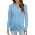 thumbnail image 4 of Hearthz Long Sleeve Workout Tops for Women Fall V Neck Womens Oversized Tee Shirts Henley Button Down Womens Shirts Blouses, 4 of 4