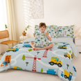 thumbnail image 3 of Erosebridal Construction Vehicle Full Size Bedding Sets, Truck Full Size Bed in a Bag, Blue Map, Gray Reversible 7pcs, 3 of 6