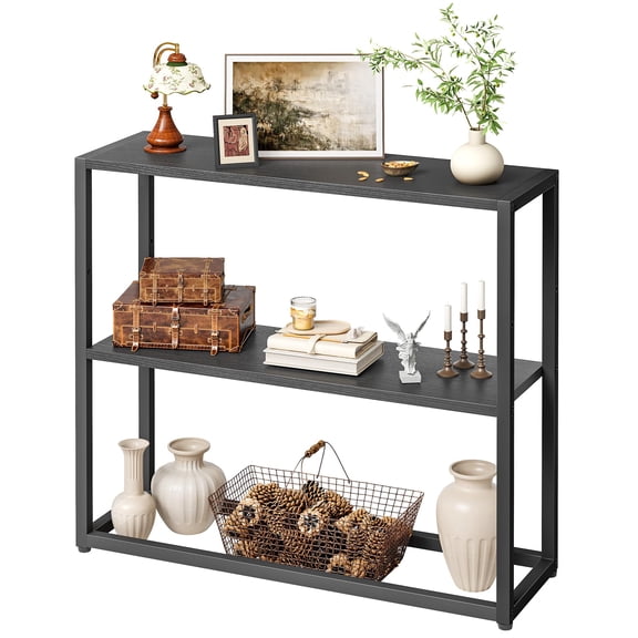 Small Entryway Table, 29.5" Narrow Console Table with Shelves, Sofa Table, Couch Table, Side Table, Entry Table for Hallway, Living Room, Small Space.