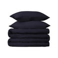 thumbnail image 2 of Superior Egyptian Cotton 530 Thread Count Duvet Cover Set, Full/Queen, Navy Blue, 2 of 7