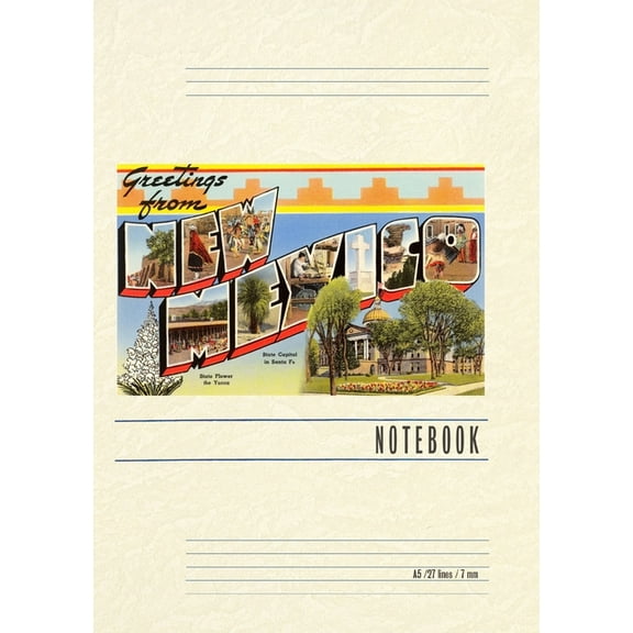 Vintage Lined Notebook Greetings from New Mexico, (Paperback)