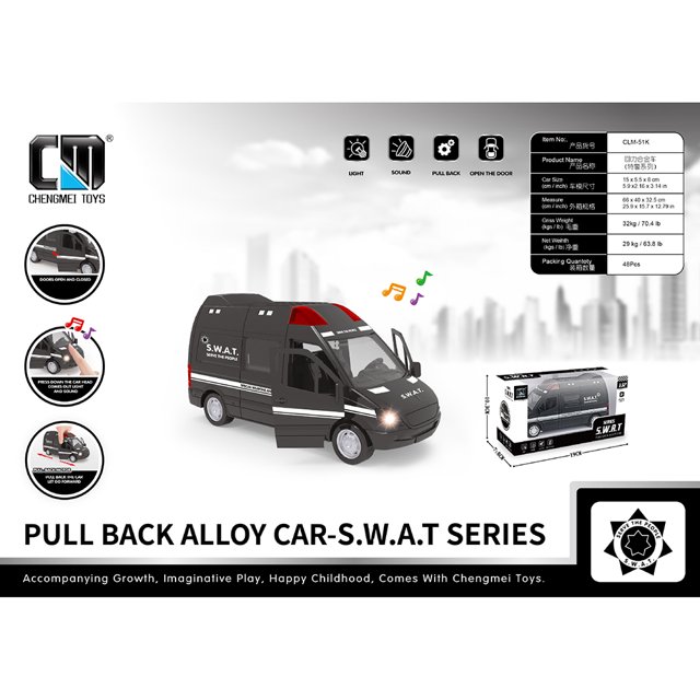 Simulation Pull Back Car Engineering Vehicle Fire Truck Environmental Sanitation Alloy Car With Light Music For Kids
