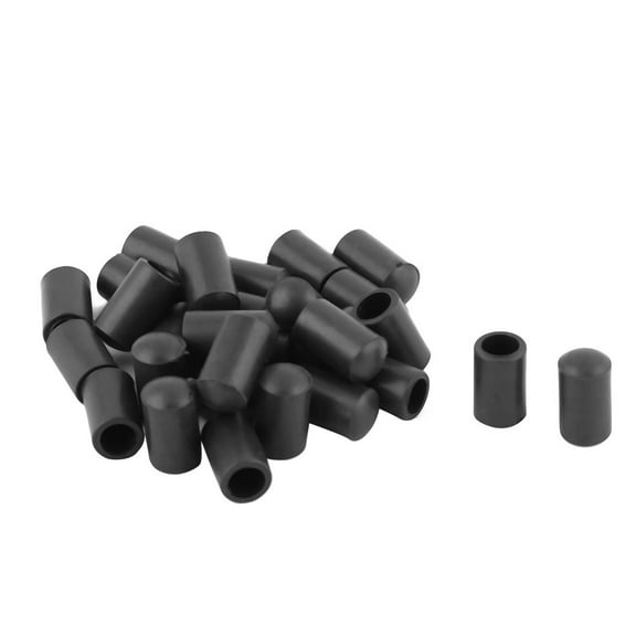 Unique Bargains 28 Pcs Antislip Rubber Round 6mm Dia Chair Foot Cover Table Furniture Leg Protector Black