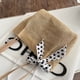 thumbnail image 2 of Bolsa de mano de gran capacidad tejidos de paja de mano de hombro con cinta de seda para mujer JShteea Para Estrenar, 2 of 9