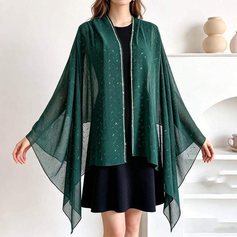 sheer wrap for formal dress MEICHEN Shawl Wraps for Women Solid Sheer Chiffon Wedding Shawl Formal Gown Shawl Bride Bridesmaid Soft Shawl Scarf Summer Accessories Blue