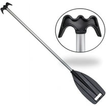 Pactrade Marine Boat Kayak Raft Paddle & Hook 4 ft Anodized Aluminum Shaft Black Plastic Blade
