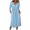 Light Blue, variant on Women's Long Dress 3/4 Sleeve Button Neck Solid Casual Dress with Pockets Spring Summer Vacation Travel Boho Loose Fit Maxi Dress, Gray XXL