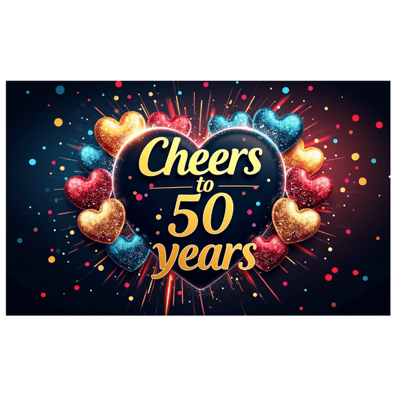 LUUFILx Cheers To 50 Years Banner Backdrop Party Decoration Celebration Banner Anniversary Decoration Background Event Decor Milestone Party Supplies