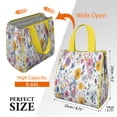 thumbnail image 3 of Pioneer Flower Floral Print Pattern Insulated Lunch Bag for Women & Adults,Large Portable Soft Cooler Lunch Bag,Thermal Food Storage Tote with Pearl Cotton,8.66L,8.75x5.75x9.5 Inch, 3 of 6