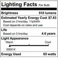 thumbnail image 3 of Satco S8521- 65-Watt BR40 Medium Base Light Bulb, Frosted, 130 Volts, 3 of 4