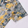 thumbnail image 4 of Yellow Hawaiian Shirt For Men Japanese Flower Shirt Camp Collar 100% Cotton Shirt, 4 of 8