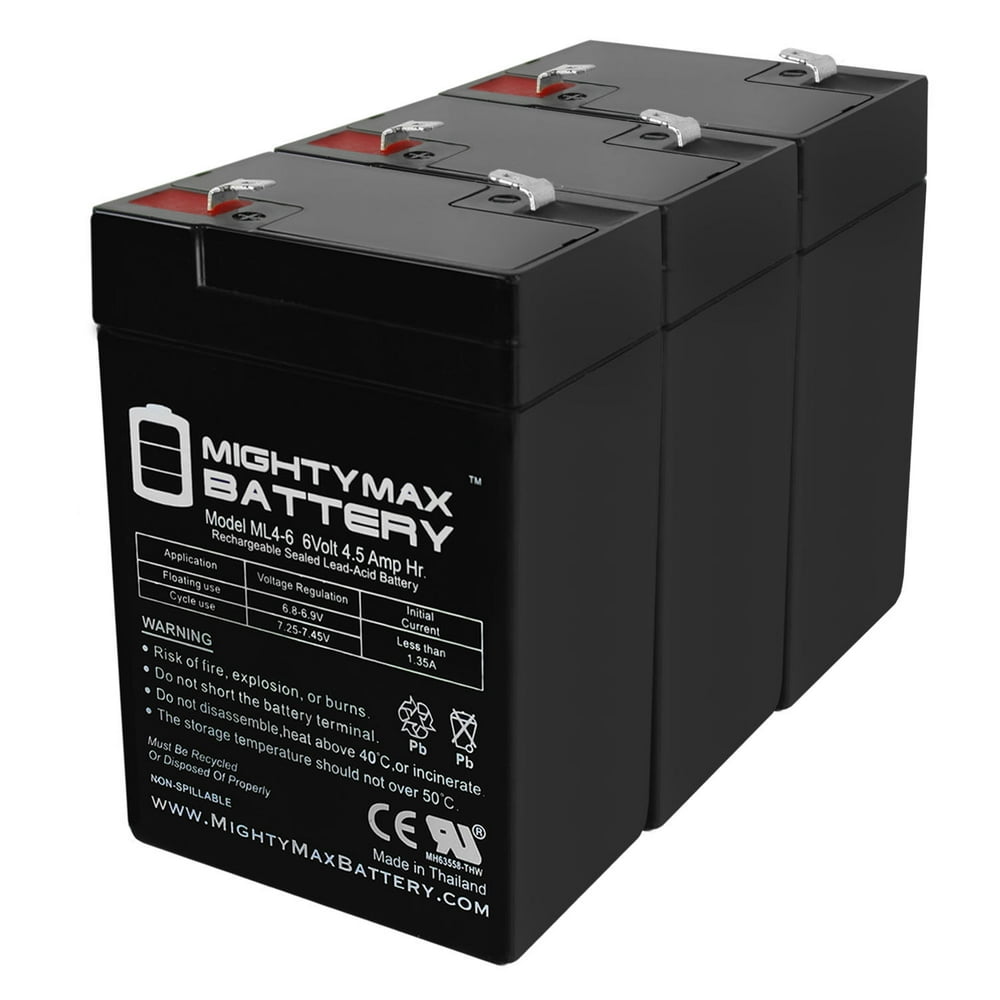 Exit Sign Battery 6V 4.5Ah backup 3 Pack