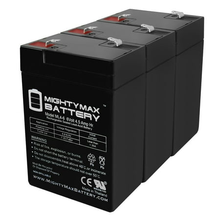 6V 4.5AH SLA Replacement Battery for Douglas Guardian DG6-4E - 3 Pack