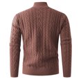 thumbnail image 7 of Miluxas Mens Full Zip Up Cardigan Sweater Casual Stand Collar Cable Knit Winter Sweaters Coffee, 7 of 7