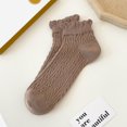 thumbnail image 4 of Solid Color Socks Women's Low-cut Mesh Hollow Out Boat Socks with Shirring Edge Breathable Anti-slip Short Socks for High, 4 of 5