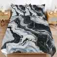 thumbnail image 6 of 3 Pcs Soft Bedding Set, Includes 1 Duvet Cover with Zipper And 2 Pillow Shams,Marble Texture King(102"×90"), 6 of 8