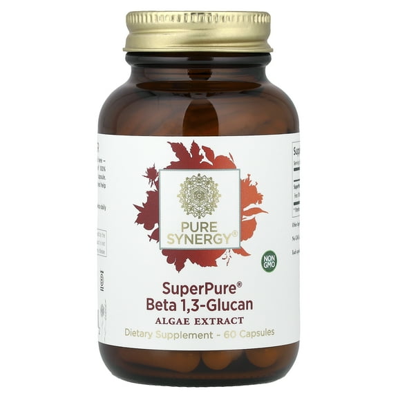 Pure Synergy SuperPure® Beta 1,3 Glucan, Algae Extract, 60 Capsules (500 mg per Capsule)